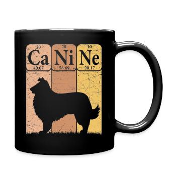 Rough Collie Periodic Table Elements Dog Lover - Full Colour Mug - black - Right