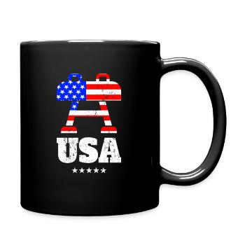 Pommel Horse USA Flag US Gymnastics Team Champions - Tasse einfarbig - Schwarz - Rechts