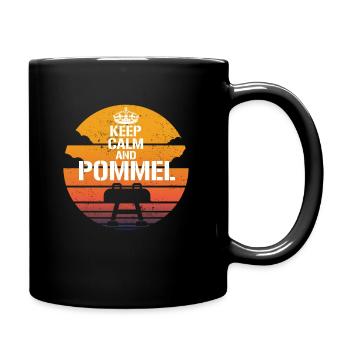 Keep Calm and Pommel Retro Sunset Pommel Horse - Tasse einfarbig - Schwarz - Rechts