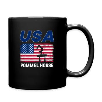 Vintage Pommel Horse USA Flag US Gymnastic Team Ch - Tasse einfarbig - Schwarz - Rechts