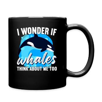 I Wonder If Whales Think About Me Too - Tasse einfarbig - Schwarz - Rechts