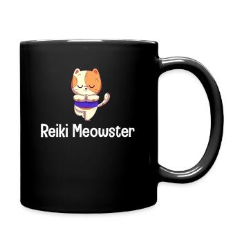 Reiki Meowster Chakra Healing Buddhist - Full Colour Mug - black - Right