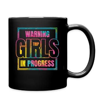 Attention Girls Trip en cours - Mug uni - noir - Droite