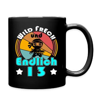 13. Geburtstag Junge Ninja 13 Jahre Ninja Kostüm - Tasse einfarbig - Schwarz - Rechts