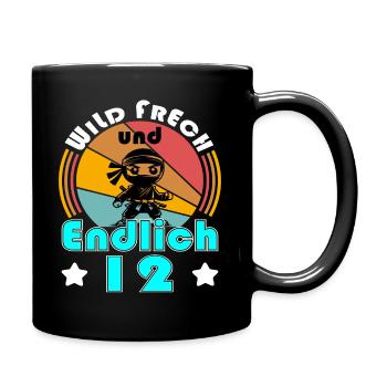 12. Geburtstag Junge 12 Jahre Ninja Drache Kostüm - Tasse einfarbig - Schwarz - Rechts