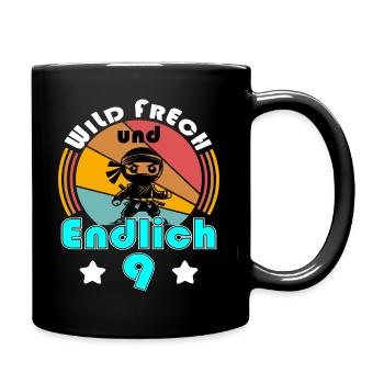 9. Geburtstag Junge Ninja 9 Jahre Ninja Kostüm - Tasse einfarbig - Schwarz - Rechts