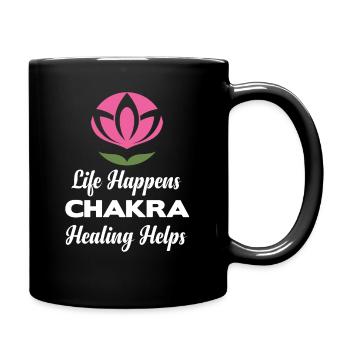 Life Happens Chakra Healing Helps Buddhist - Full Colour Mug - black - Right