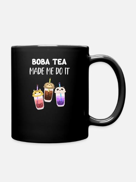 Boba Tea made me want to play Korean - Full Colour Mug - black