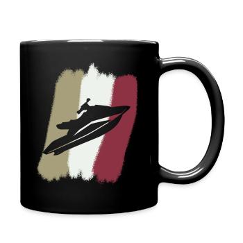 Jetski Motorboot - Tasse einfarbig - Schwarz - Rechts