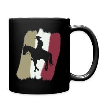 Cowboy Reiter Rodeo - Tasse einfarbig - Schwarz - Rechts