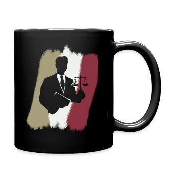 Gericht Anwalt Versicherung - Tasse einfarbig - Schwarz - Rechts