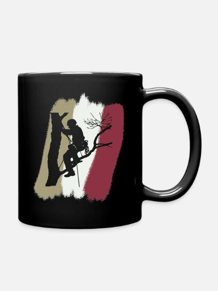 Baumklettern Klettern Kletterer - Tasse einfarbig - Schwarz
