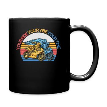 Deine Fahrt Dein Vibe Deine Zeit Motorrad - Tasse einfarbig - Schwarz - Rechts