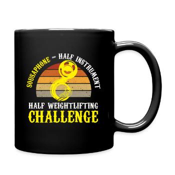Sousaphone Half Instrument Half Weightlifting - Full Colour Mug - black - Right