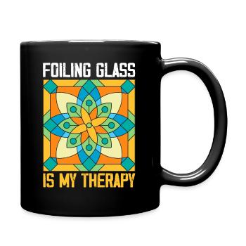 Foiling Glass Is My Therapy Stained Glass Artist - Tasse einfarbig - Schwarz - Rechts