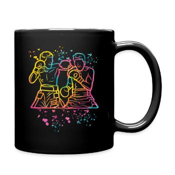 Boxen Kämpfer Kinder Boxen Match Boxer - Tasse einfarbig - Schwarz - Rechts