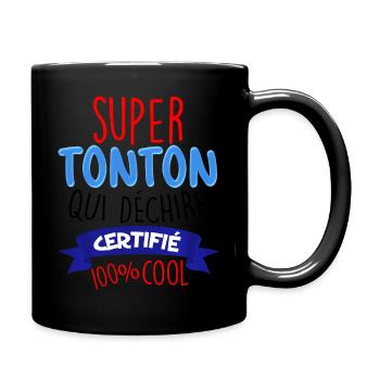 Super Tonton, der Zertifizierte Coolness Rippt - Tasse einfarbig - Schwarz - Rechts