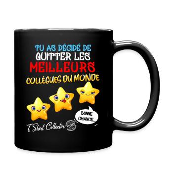 Colleague Man or Woman Departure Stars and Smile - Full Colour Mug - black - Right