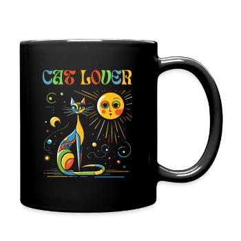Cat Cat Lover Miró Art Artist Cat Lady - Full Colour Mug - black - Right