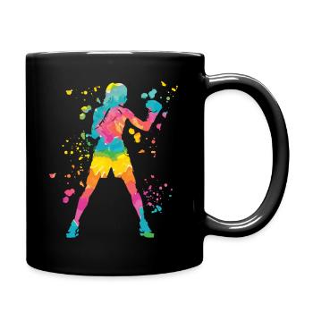 Boxing Fighter Kids Boxing Match Boxer - Full Colour Mug - black - Right