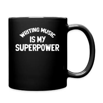 Musik Zu Schreiben Ist Meine Supermacht. - Tasse einfarbig - Schwarz - Rechts