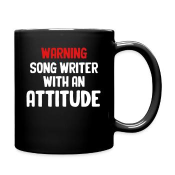 Songwriter Attitude Warning - Full Colour Mug - black - Right