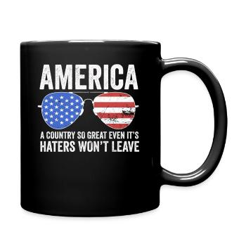 Amerika Ein so großartiges Land Patriotisch der USA - Tasse einfarbig - Schwarz - Rechts