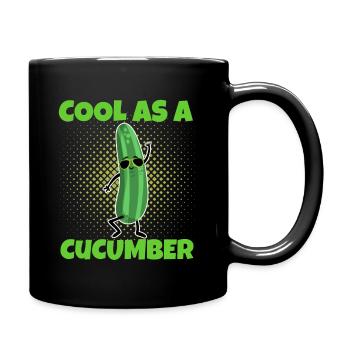 Cool as a cucumber funny saying - Full Colour Mug - black - Right