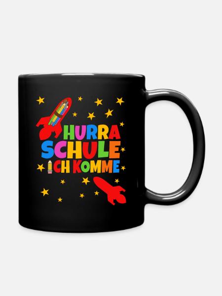 Hurray School I'm Coming Schoolchild School Enrollment - Full Colour Mug - black