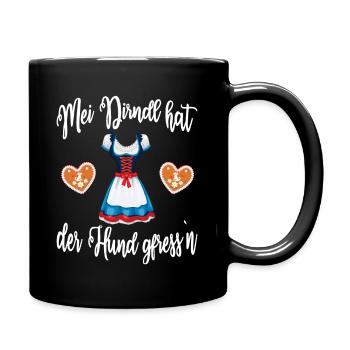 Mei Dirndl hat der Hund gfress`n - Tasse einfarbig - Schwarz - Rechts