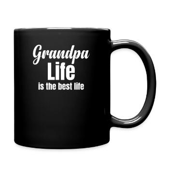 Grandpa Life Is The Best Life Sarcastic - Full Colour Mug - black - Right