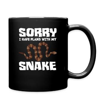 Schlange Haustier - Tasse einfarbig - Schwarz - Rechts