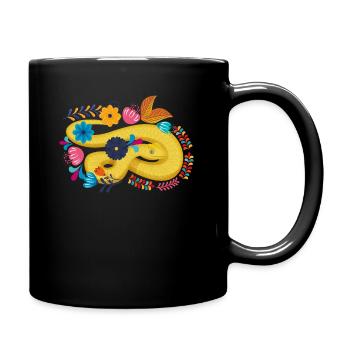 Schlange - Tasse einfarbig - Schwarz - Rechts