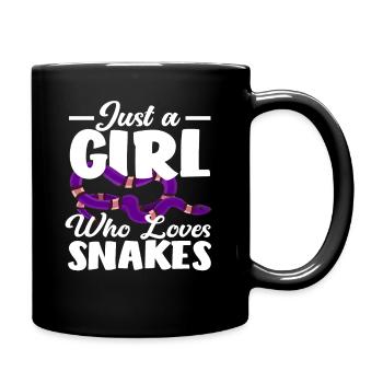 Schlange Mädchen Liebt - Tasse einfarbig - Schwarz - Rechts