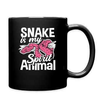 Schlange Lieblingstier - Tasse einfarbig - Schwarz - Rechts