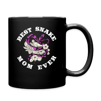 Schlange Schlangen Mama - Tasse einfarbig - Schwarz - Rechts