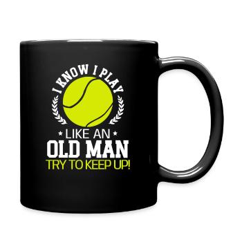 Je sais que je joue au padel comme un vieil homme - Mug uni - noir - Droite