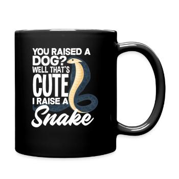 Schlange Bestes Haustier - Tasse einfarbig - Schwarz - Rechts