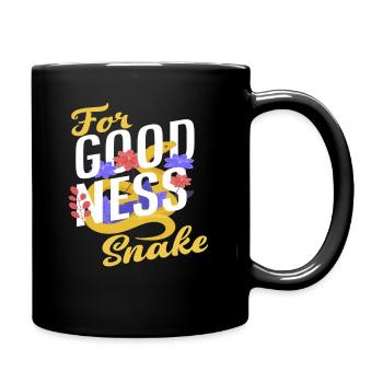 Schlange Lustiges Schlangen - Tasse einfarbig - Schwarz - Rechts