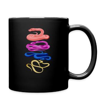 Retro Snakes - Full Colour Mug - black - Right