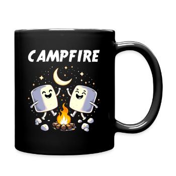 Camping Lagerfeuer Marshmallow Camper Lustig - Tasse einfarbig - Schwarz - Rechts