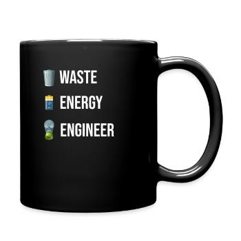 Abfallenergie-ingenieur, Nuklearingenieur, - Tasse einfarbig - Schwarz - Rechts