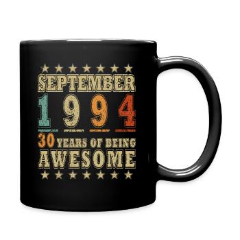 30th birthday 1994 Legendary since September 1994 - Full Colour Mug - black - Right