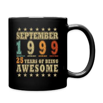 25th birthday 1999 Legendary since September 1999 - Full Colour Mug - black - Right