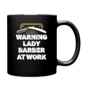 Warning: Hairdresser at work - Full Colour Mug - black - Right
