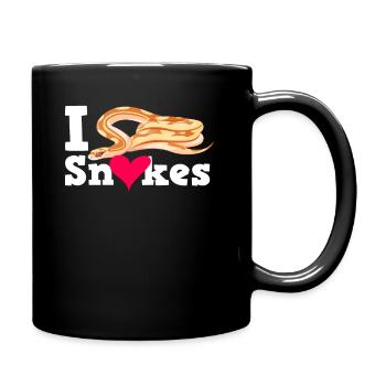 Ich Liebe Schlangen - Tasse einfarbig - Schwarz - Rechts