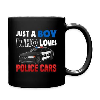 Voiture de police Policiers - Mug uni - noir - Droite