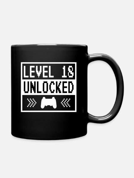 Level 18 Unlocked - Tasse einfarbig - Schwarz