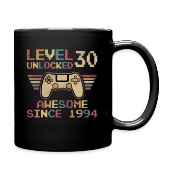 30. Geburtstag Level 30 freigeschaltet Gamer Party - Tasse einfarbig - Schwarz - Rechts