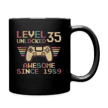 35.Geburtstag - 35 jahre level 35 freigeschaltet - Tasse einfarbig - Schwarz - Rechts